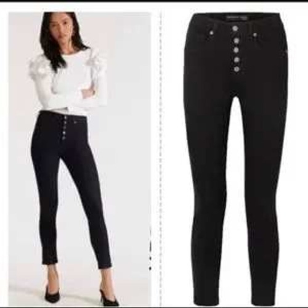 NWOT $228 Veronica Beard Debbie Skinny High-Rise Jeans Button Fly Fits 28x27